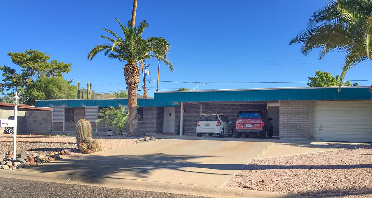 Palo Verde model home by Al Beadle in Paradise Gardens, Phoenix Arizona, 2016