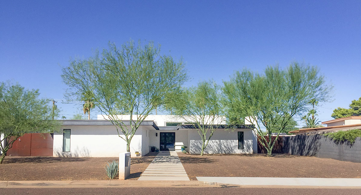 Saguaro model home by Al Beadle in Paradise Gardens, Phoenix Arizona, 2016