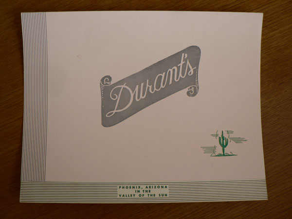 Postwar Phoenix Vintage Menus