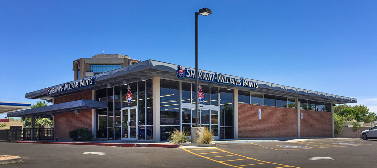 Former Arizona Bank by Ralph Haver rehabbed by Sherwin-Williams in 2016