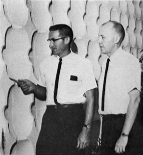 Jimmie Nunn explaining the style of the concrete at the Arizona Bank vault