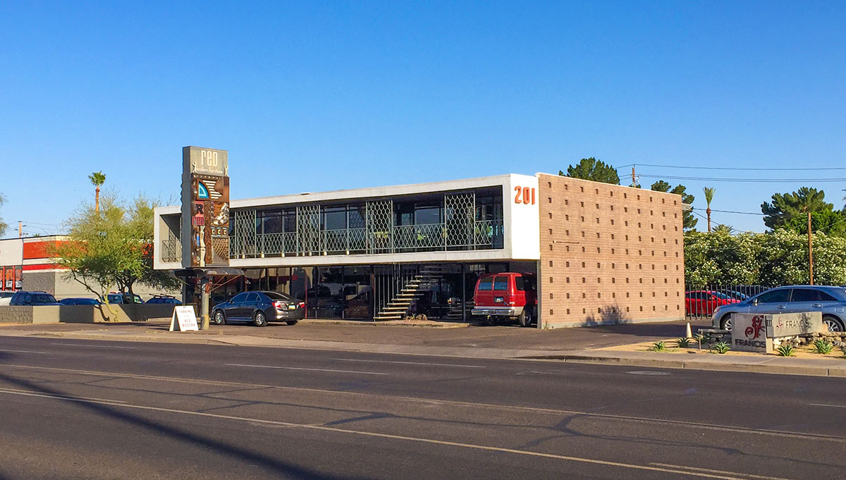 The Friedman Office Building aka Red Modern Furniture designed by Ralph Haver in Phoenix, Arizona