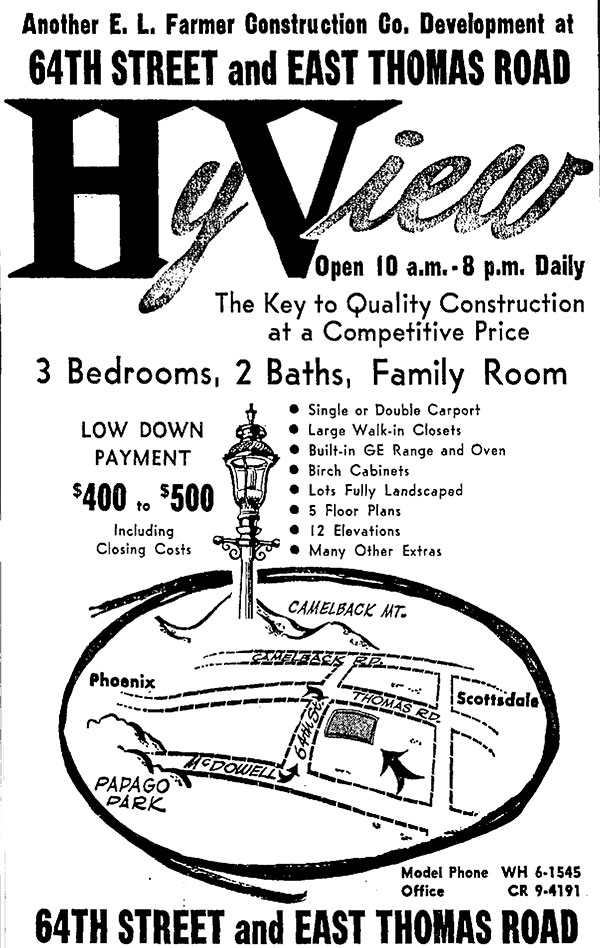 Vintage Ad for HyView neighborhood, Scottsdale