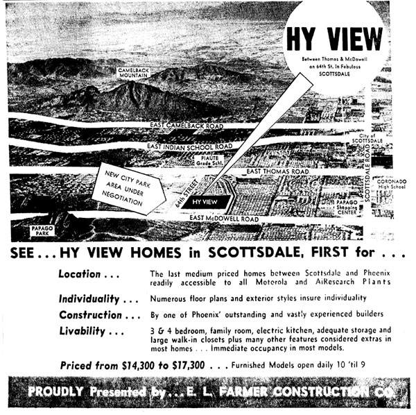 Vintage Ad for HyView neighborhood, Scottsdale