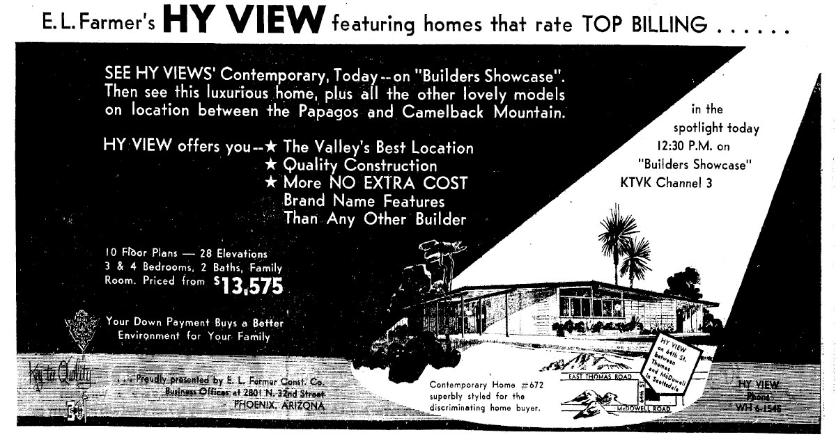 Vintage Ad for HyView neighborhood, Scottsdale