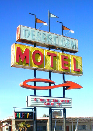 Neon Googie Signage in Gila Bend Arizona