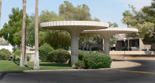 Dendriform Columns at the Valley National Bank on 44th Street and Camelback in Phoenix Arizona